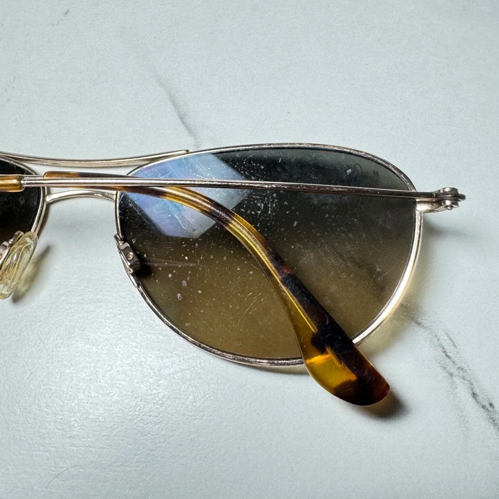 Maui Jim Baby Beach MJ-245 Gold Titanium Aviator Sunglasses Frames Only